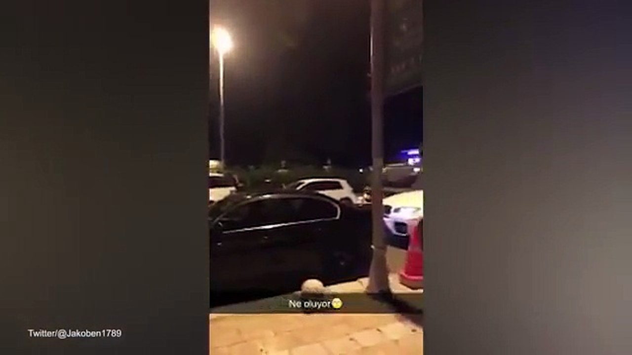 Military tanks seen driving down the road in Istanbul Turkey