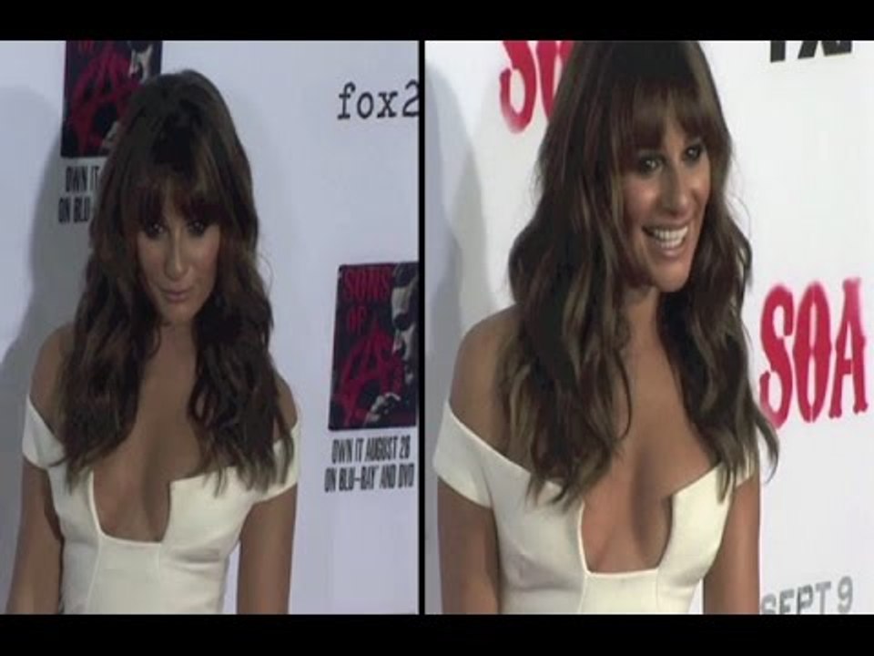 Lea Michele Looks HOT In White at 'Sons of Anarchy' Season Premiere