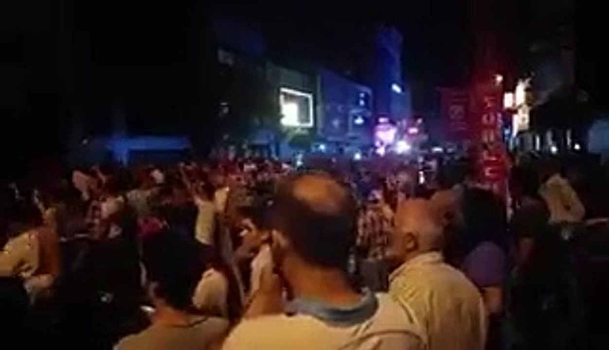 Turkish Public on roads in favour of tyeb erdogan turky