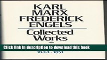 Read Marx Engels: Collected Works, 1844-1851, Vol.38  Ebook Free