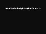 Read Care of the Critically Ill Surgical Patient 2Ed PDF Full Ebook