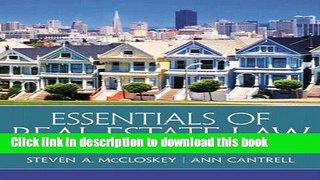 Read Essentials of Real Estate Law  Ebook Free