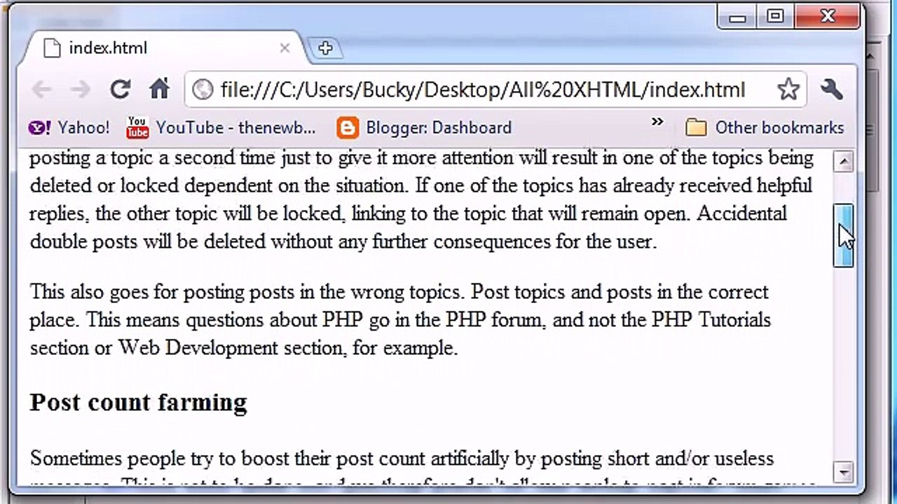 XHTML and CSS Tutorial - 7 - Creating a Link Within a Web Page