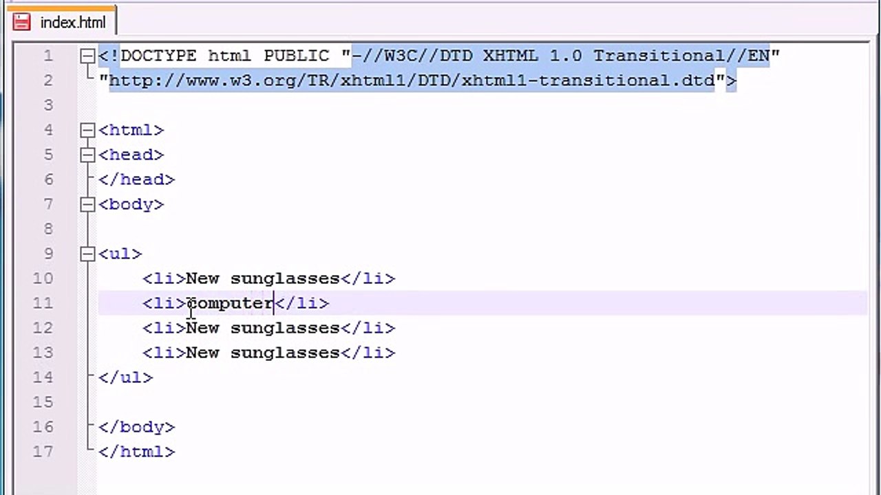 XHTML and CSS Tutorial - 15 - Lists