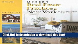 Read Modern Real Estate Practice in New York (Modern Real Estate Practice in New York For