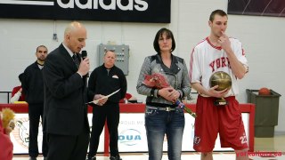 York Lions | 2015 Men's basketball grad ceremony (Tufegdzich) - Feb. 15, 2015