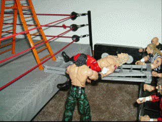 Wrestlemania 23 Jeff Hardy leg drop THROUGH A LADDER!