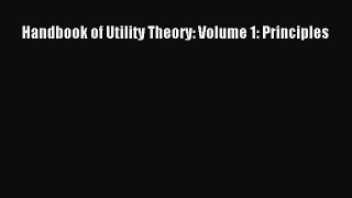 Pdf online Handbook of Utility Theory: Volume 1: Principles