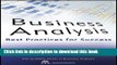 Read Business Analysis: Best Practices for Success  Ebook Free