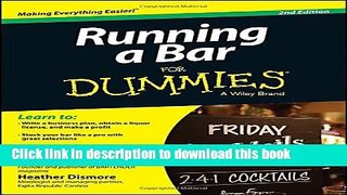Read Running a Bar For Dummies  Ebook Free