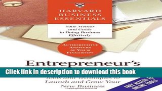 Read Entrepreneur s Toolkit: Tools and Techniques to Launch and Grow Your New Business (Harvard