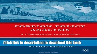 Read Foreign Policy Analysis: A Comparative Introduction  PDF Free