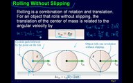 Lect 22: Rolling Without Slipping and Angular Momentum