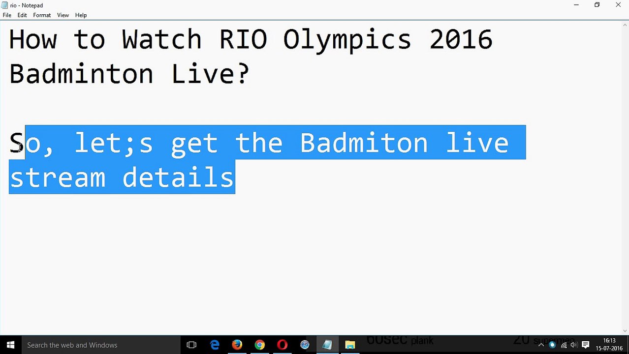 How to Watch RIO Olympics 2016 Badminton Live