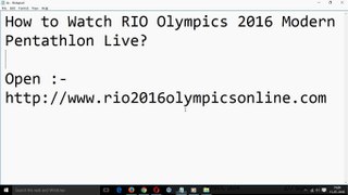 How to Watch RIO Olympics 2016 Modern Pentathlon Live