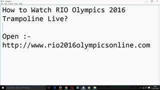 How to Watch RIO Olympics 2016 Trampoline Live
