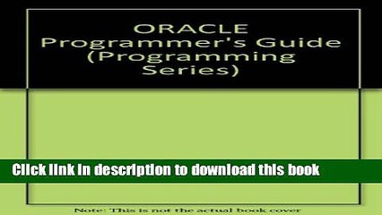 Read Oracle Programmer s Guide (Programming Series)  Ebook Free