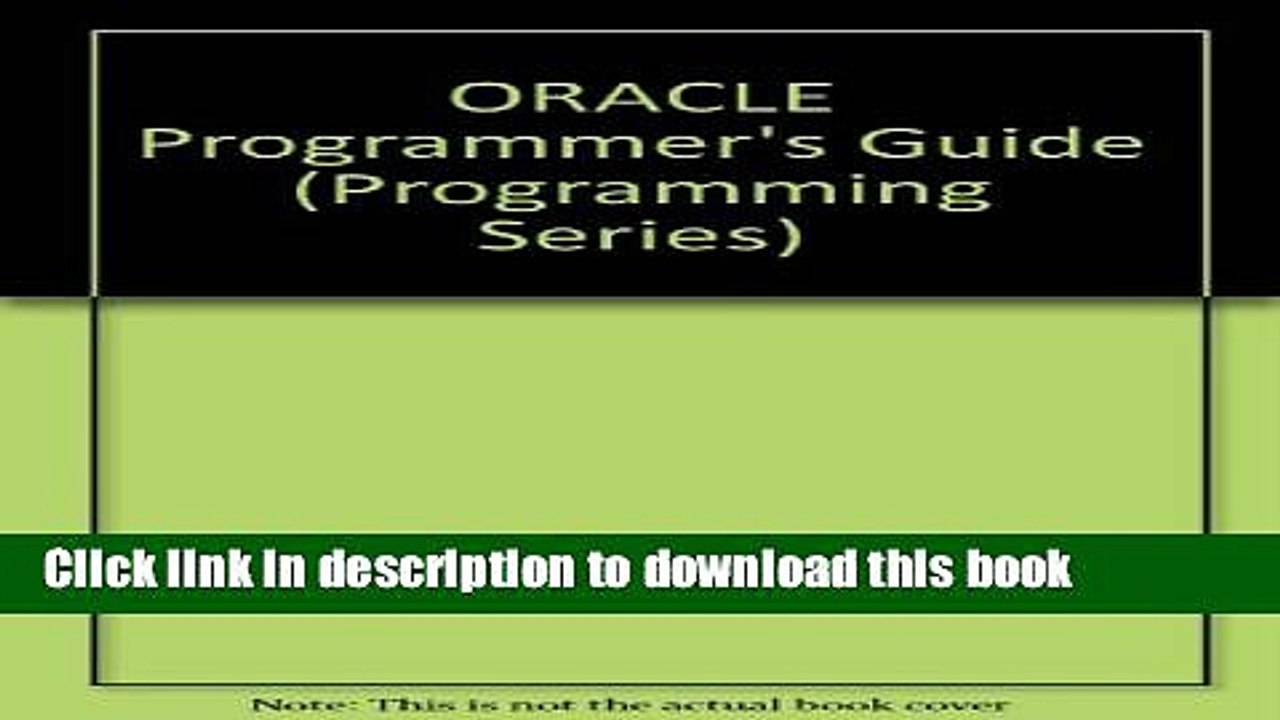 Read Oracle Programmer s Guide (Programming Series)  Ebook Free