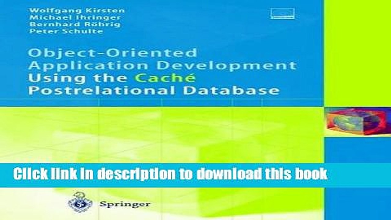 Read Object-Oriented Application Development Using the Cache Postrelational Database  Ebook Online