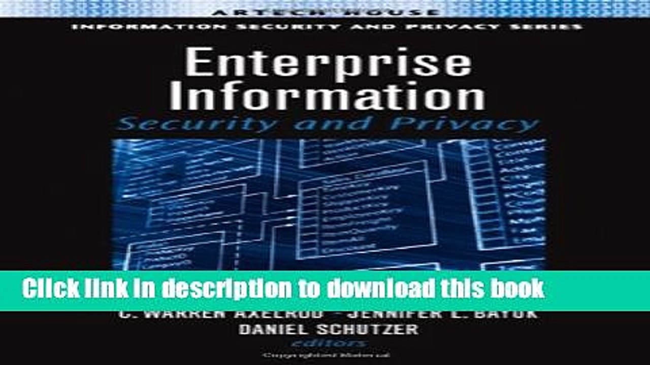 Download Enterprise Information Security and Privacy Ebook Online
