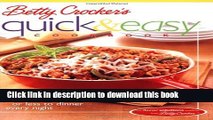 Download Betty Crocker s Quick   Easy Cookbook: 30 minutes or less to dinner every night  Ebook