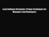 READ book  Lean Software Strategies: Proven Techniques for Managers and Developers  Full Free