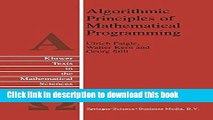 Read Algorithmic Principles of Mathematical Programming (Texts in the Mathematical Sciences) PDF