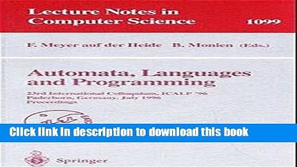 Read Automata, Languages and Programming: 23rd International Colloquium, ICALP  96, Paderborn,