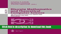 Read Discrete Mathematics and Theoretical Computer Science: 4th International Conference, DMTCS