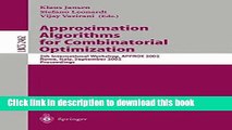 Read Approximation Algorithms for Combinatorial Optimization: 5th International Workshop, APPROX