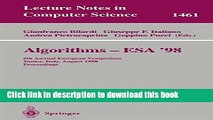 Download Algorithms - ESA  98: 6th Annual European Symposium, Venice, Italy, August 24-26, 1998,