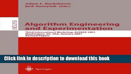 Read Algorithm Engineering and Experimentation: Third International Workshop, ALENEX 2001,