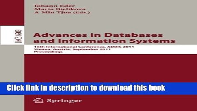 Read Advances in Databases and Information Systems: 15th International Conference, ADBIS 2011,