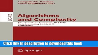Read Algorithms and Complexity: 9th International Conference, CIAC 2015, Paris, France, May 20-22,
