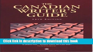 Read Book The Canadian Writer s Guide ebook textbooks