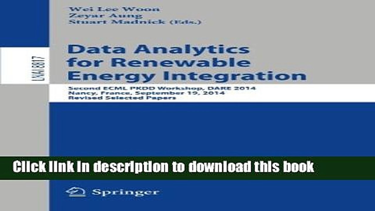 Read Data Analytics for Renewable Energy Integr...