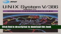 Read UNIX System V Release 3.2 Streams Programmer s Guide (AT T UNIX System V Library)  Ebook Free
