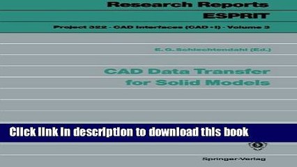 Read CAD Data Transfer for Solid Models (Research Reports Esprit)  Ebook Online