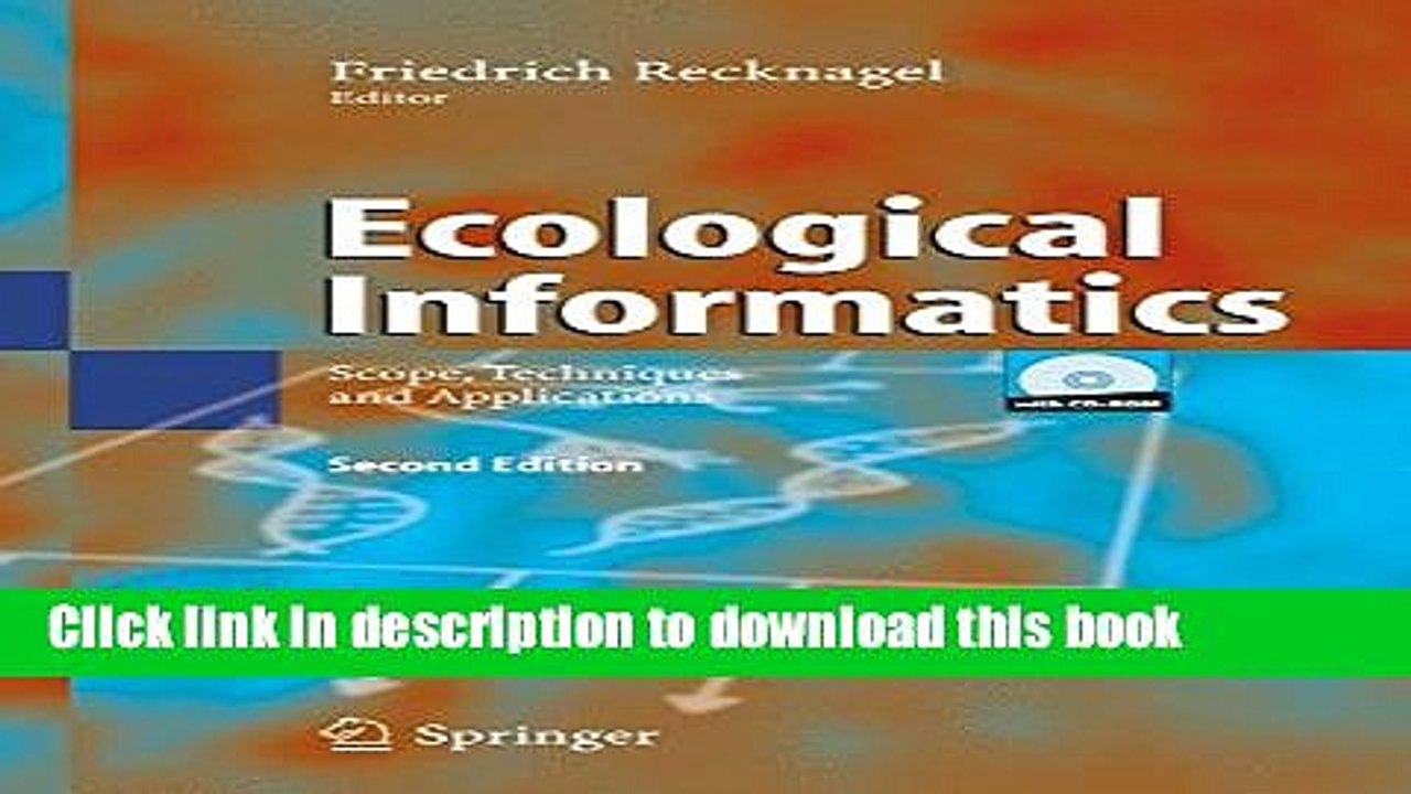 Download Ecological Informatics: Scope, Techniques and Applications  PDF Free