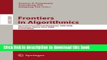 Read Frontiers in Algorithmics: Second International Workshop, FAW 2008, Changsha, China, June