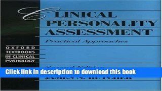 Read Book Clinical Personality Assessment: Practical Approaches, 2nd Edition (Oxford Textbooks in