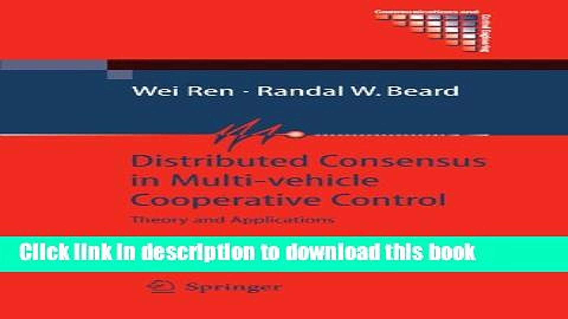 Read Distributed Consensus In Multi Vehicle Cooperative Control Theory And Applications - 