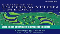 Read Elements of Information Theory 2nd Edition (Wiley Series in Telecommunications and Signal