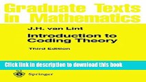 Read Introduction to Coding Theory (Graduate Texts in Mathematics) Ebook Free