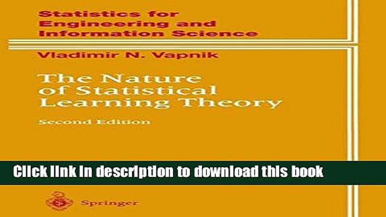 Download The Nature of Statistical Learning Theory (Information Science and Statistics) Ebook Free