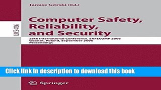 Read Computer Safety, Reliability, and Security: 25th International Conference, SAFECOMP 2006,