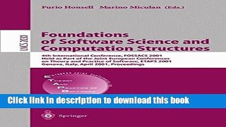 Read Foundations of Software Science and Computation Structures: 4th International Conference,