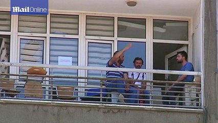 Moment civilian captures strike on Ankara police station