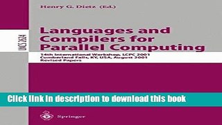 Read Languages and Compilers for Parallel Computing: 14th International Workshop, LCPC 2001,