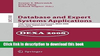 Read Database and Expert Systems Applications: 19th International Conference, DEXA 2008, Turin,